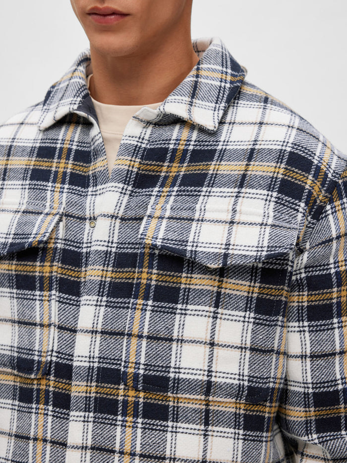 Blue Check Print Shacket