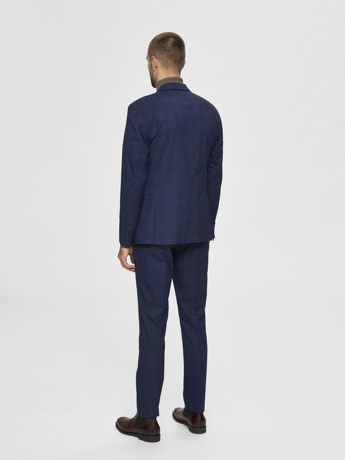 Blue Check Slim Fit Suit Blazer