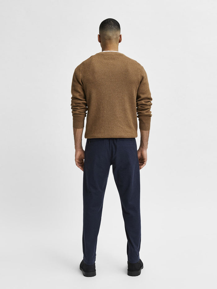 Blue Checks Slim Fit Trousers