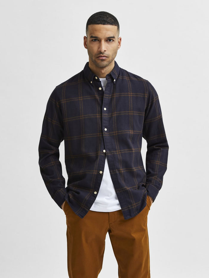 Blue Flannel Checked Full Sleeves Shirt