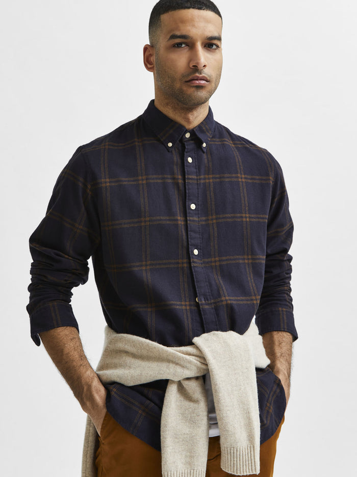 Blue Flannel Checked Full Sleeves Shirt