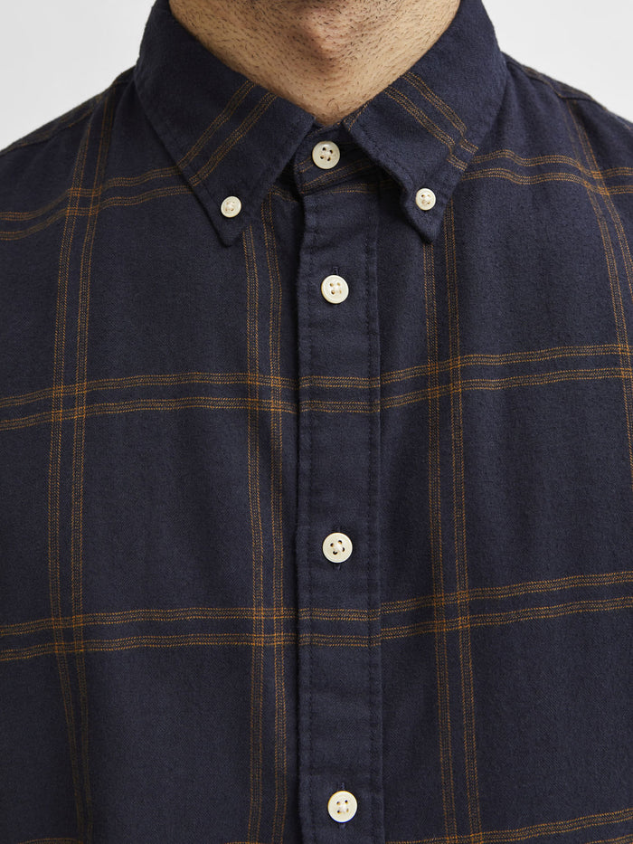 Blue Flannel Checked Full Sleeves Shirt