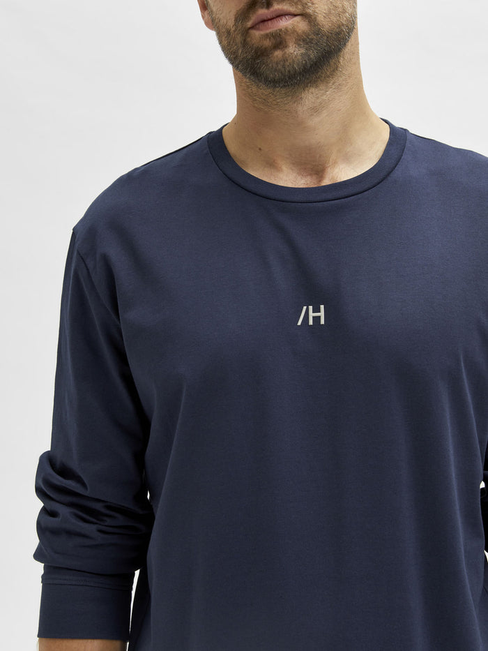 Blue Full Sleeves Crew Neck T-Shirt