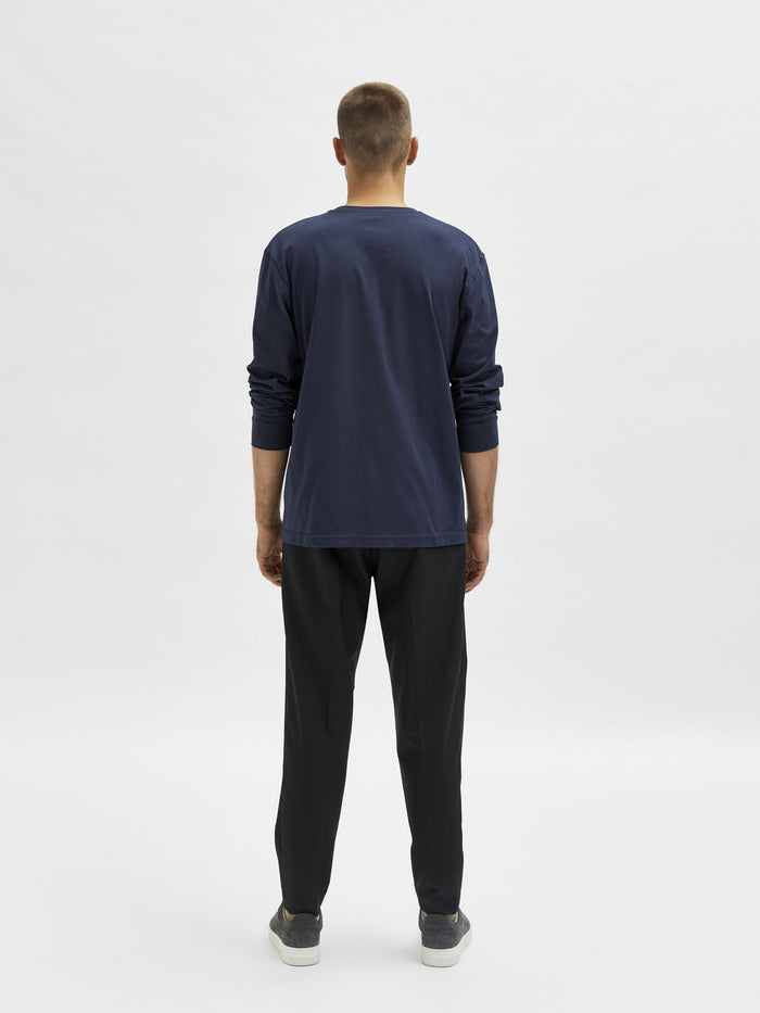 Blue Full Sleeves Crew Neck T-Shirt