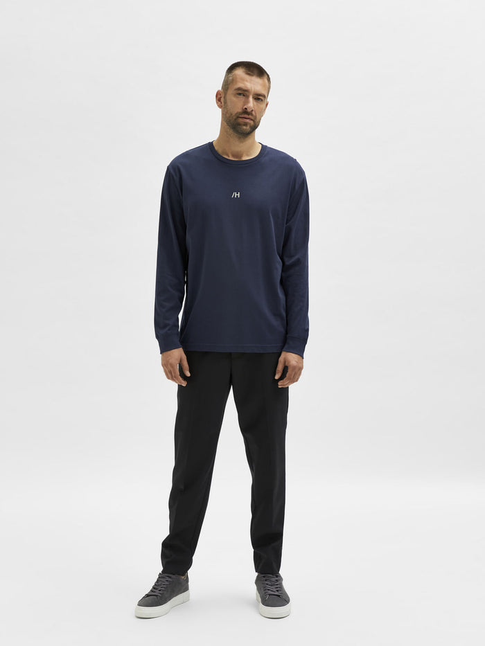 Blue Full Sleeves Crew Neck T-Shirt