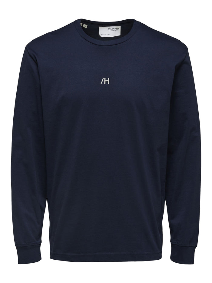 Blue Full Sleeves Crew Neck T-Shirt