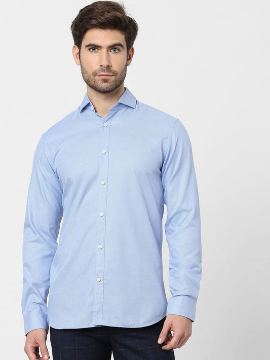 Blue Full Sleeves Dobby Shirt