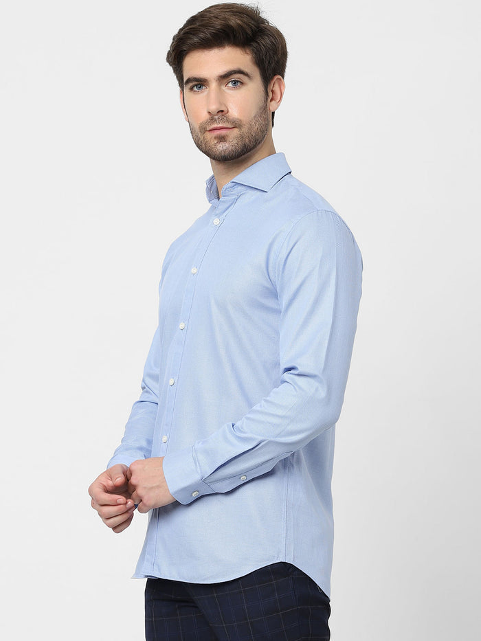 Blue Full Sleeves Dobby Shirt