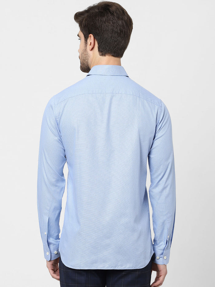 Blue Full Sleeves Dobby Shirt