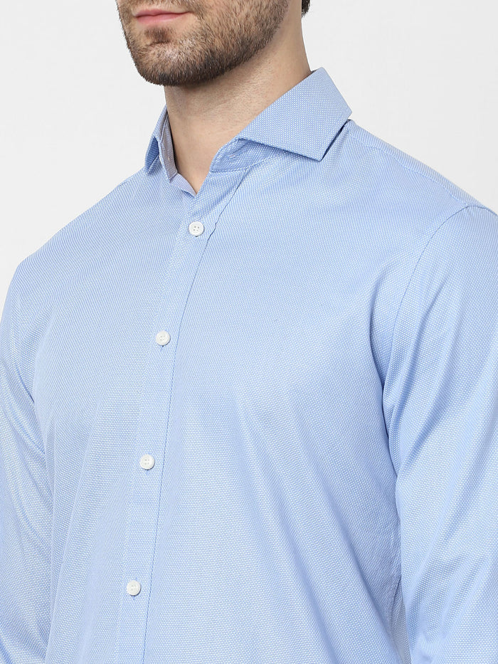 Blue Full Sleeves Dobby Shirt