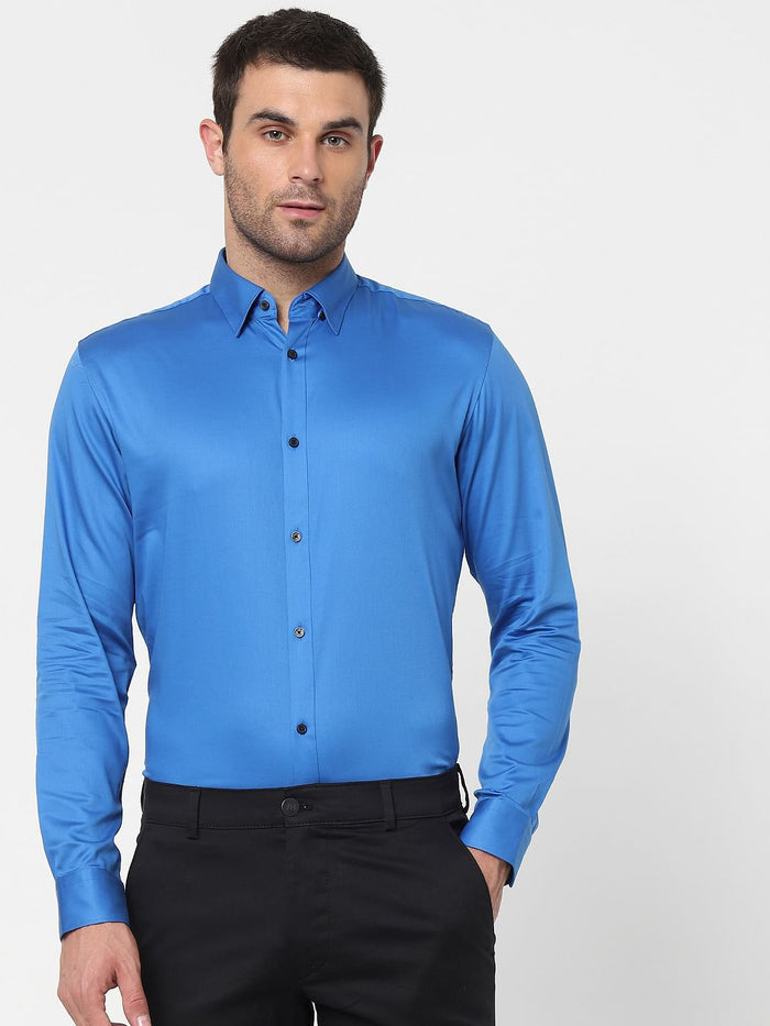 Blue Full Sleeves Slim Fit Shirt