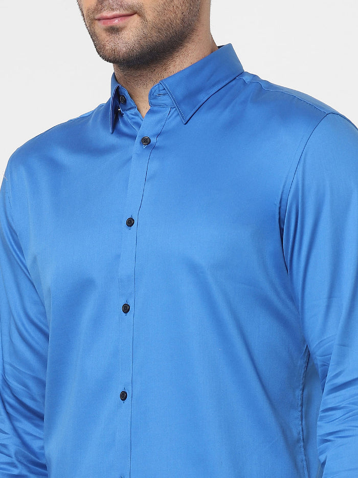 Blue Full Sleeves Slim Fit Shirt