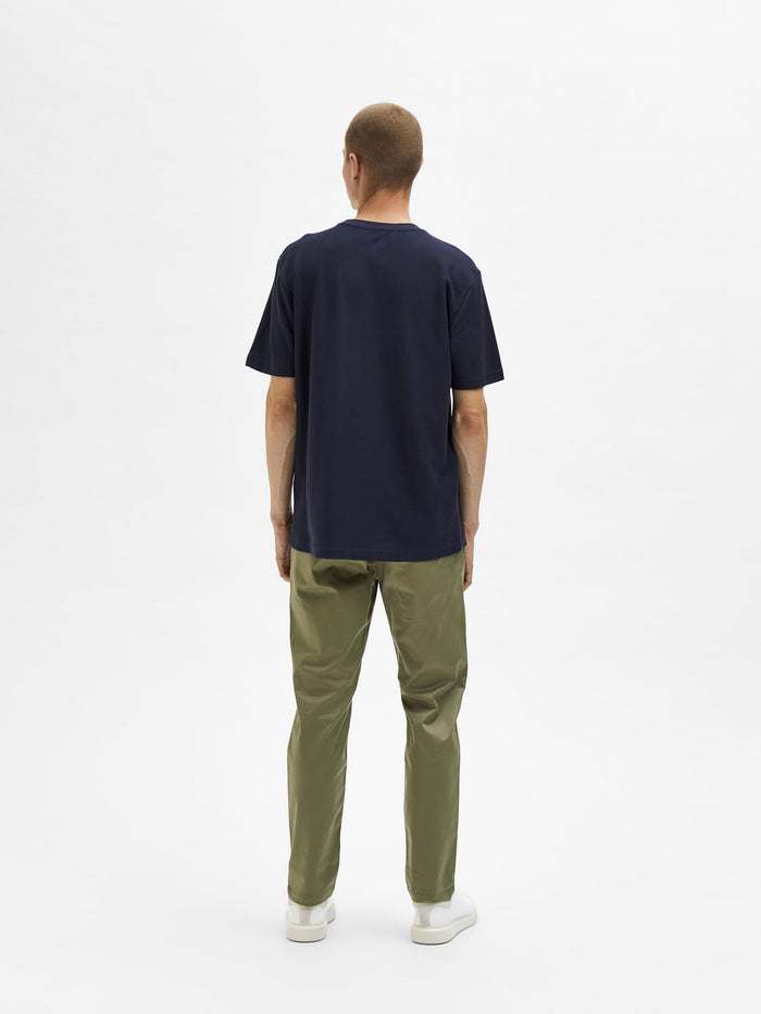 Blue Logo Print Crew Neck T-Shirt