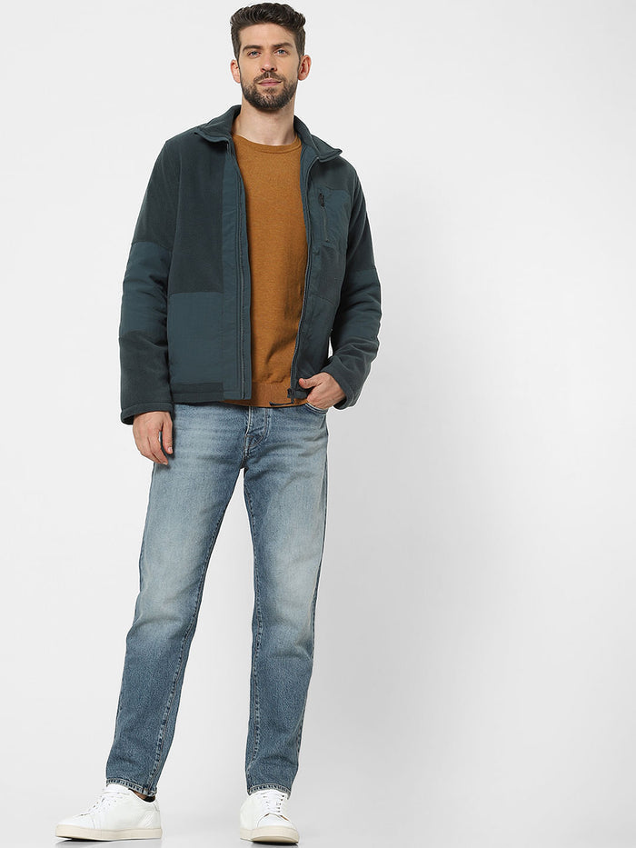 Blue Mid Rise Loose Fit Jeans