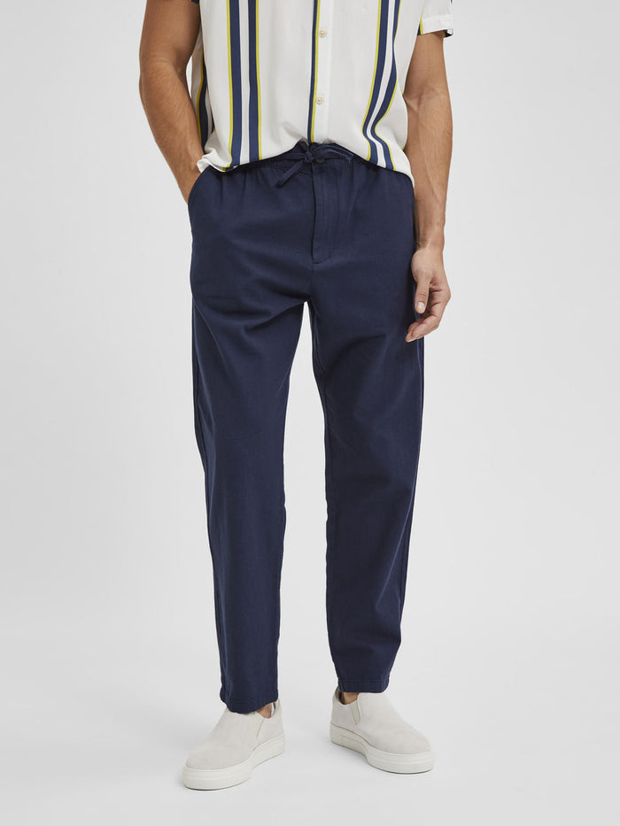 Blue Mid Rise Organic Cotton Pants