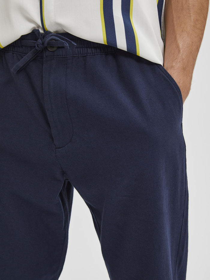 Blue Mid Rise Organic Cotton Pants