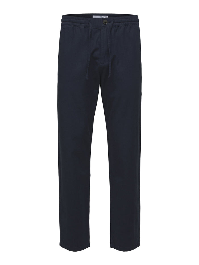Blue Mid Rise Organic Cotton Pants