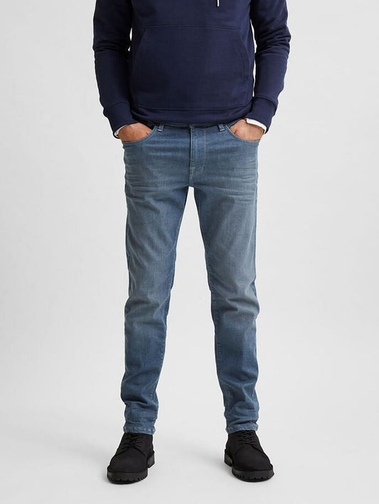 Blue Mid Rise Organic Cotton Slim Fit Jeans