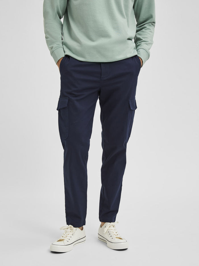 Blue Mid Rise Pants