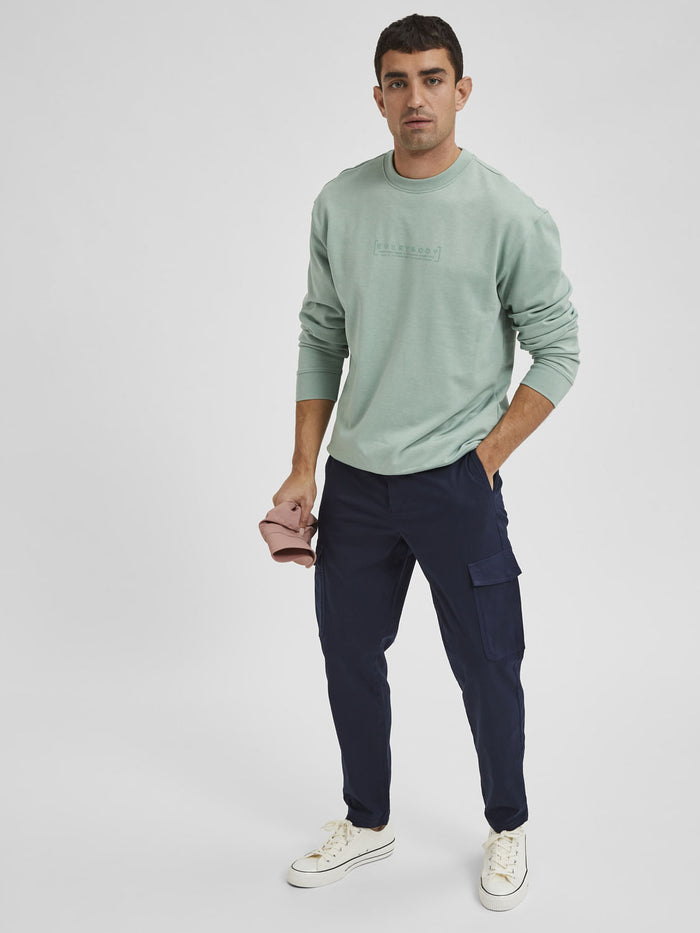 Blue Mid Rise Pants