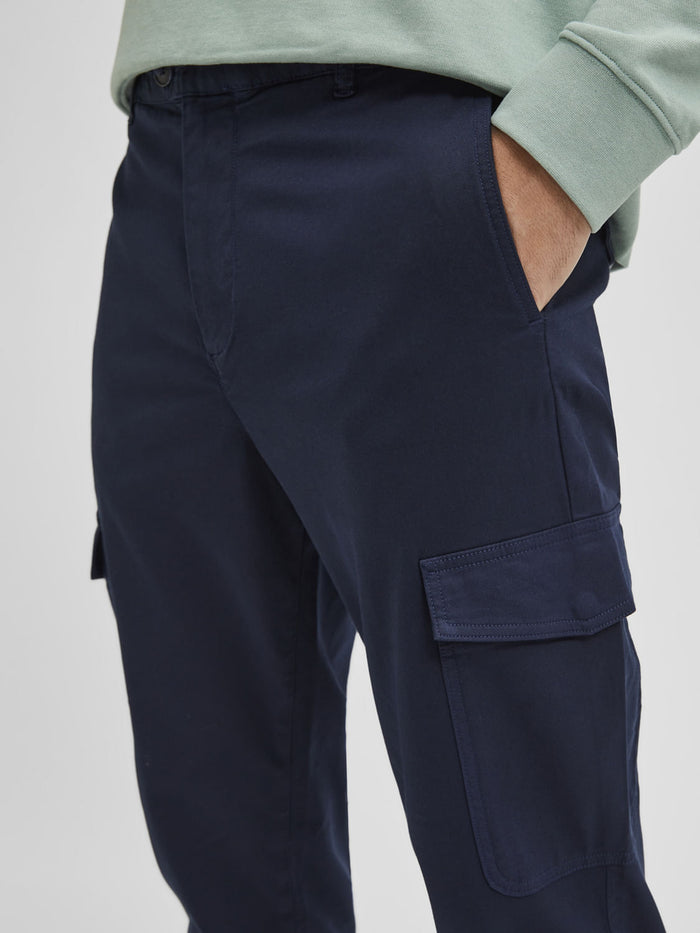 Blue Mid Rise Pants