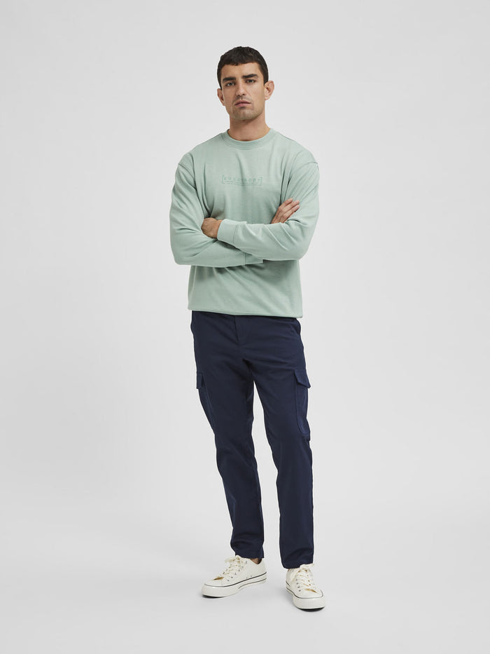 Blue Mid Rise Pants