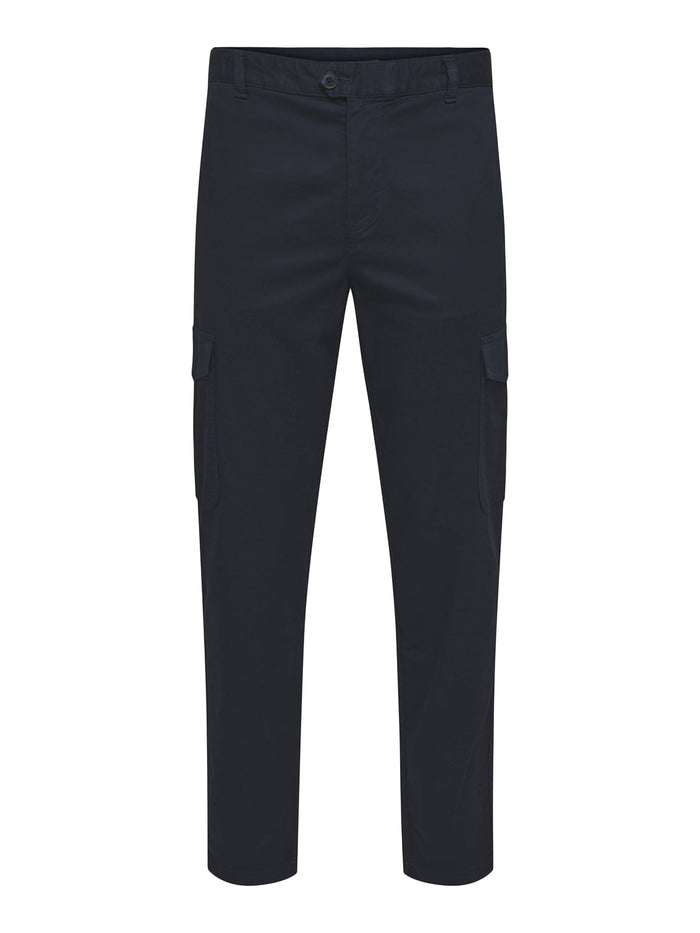 Blue Mid Rise Pants