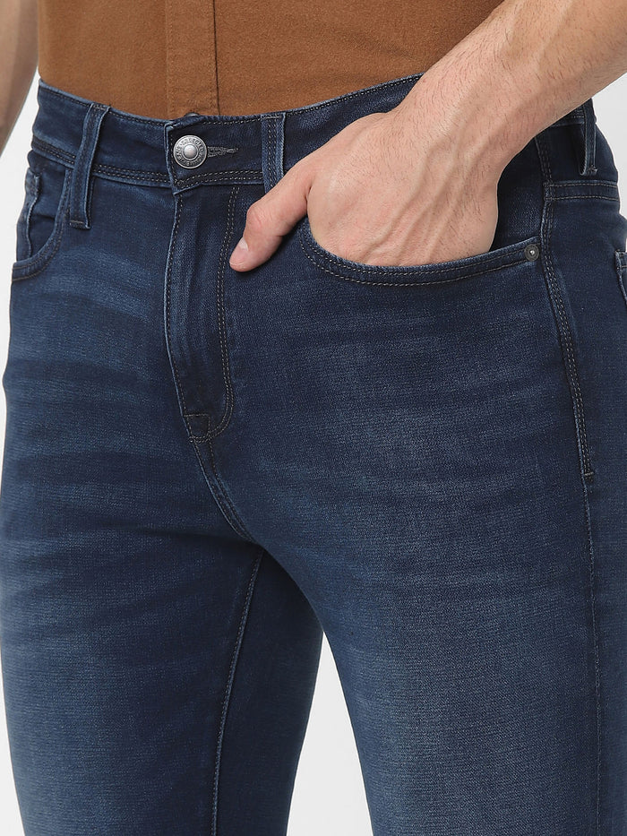 Blue Mid Rise Slim Jeans