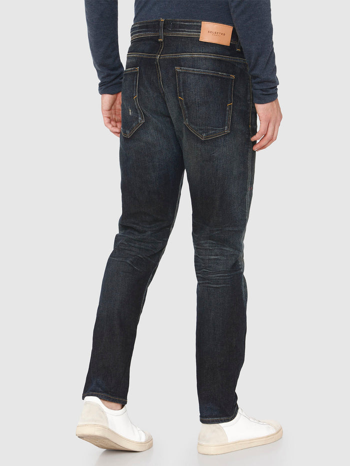 Blue Mid Rise Toby Tapered Fit Jeans