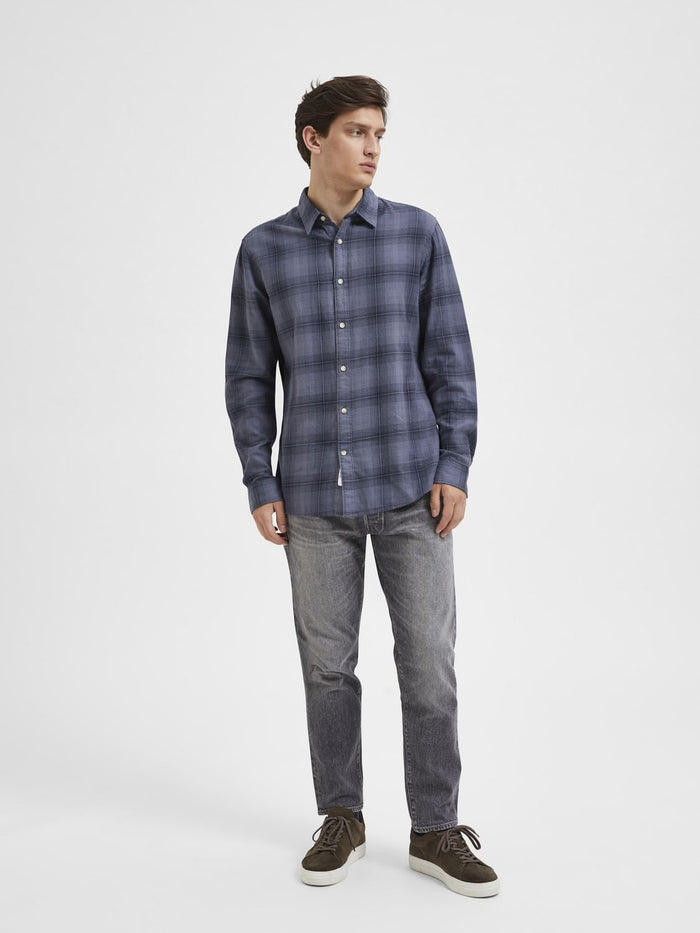 Blue Organic Cotton Check Shirt