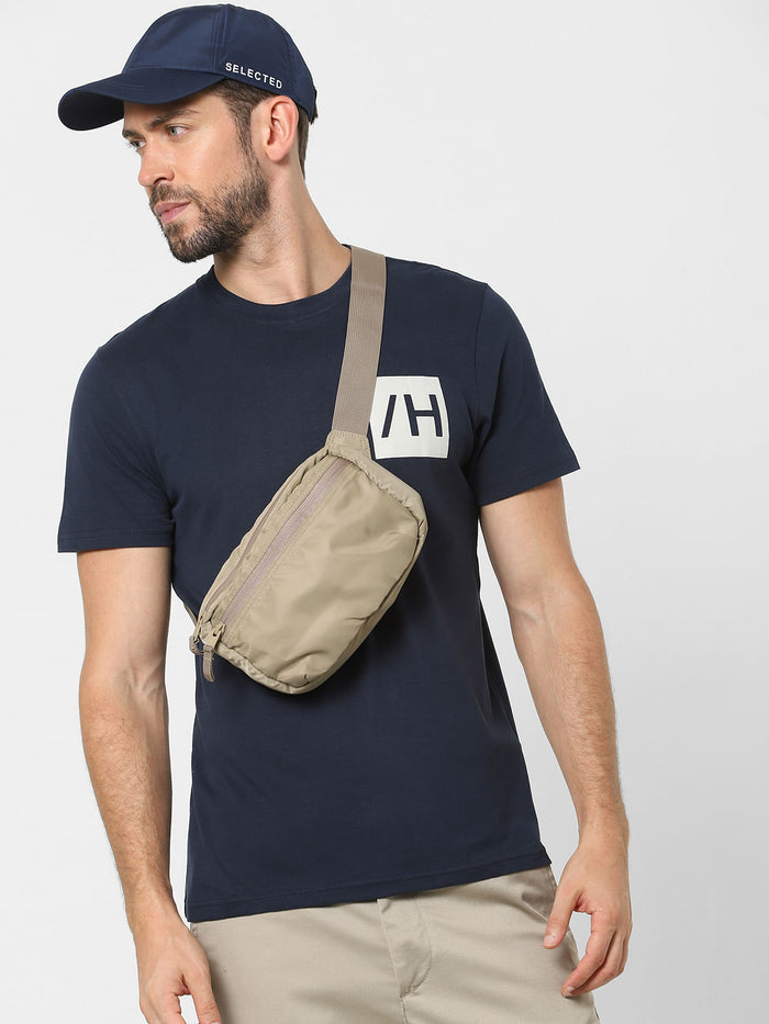 Blue Organic Cotton Crew Neck T-Shirt