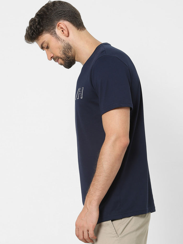 Blue Organic Cotton Crew Neck T-Shirt