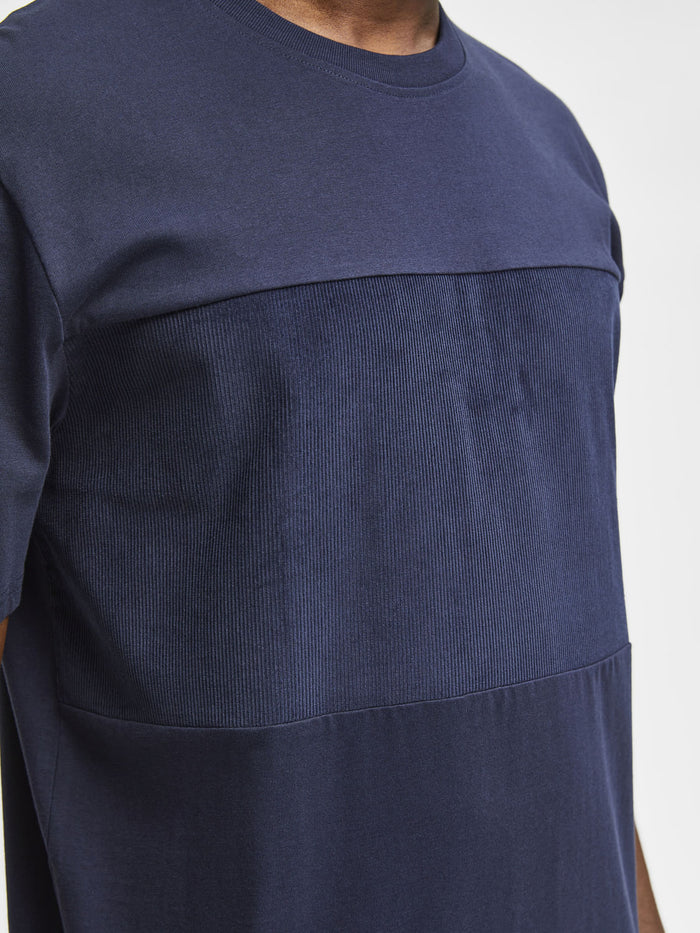Blue Organic Cotton Crew Neck T-Shirt