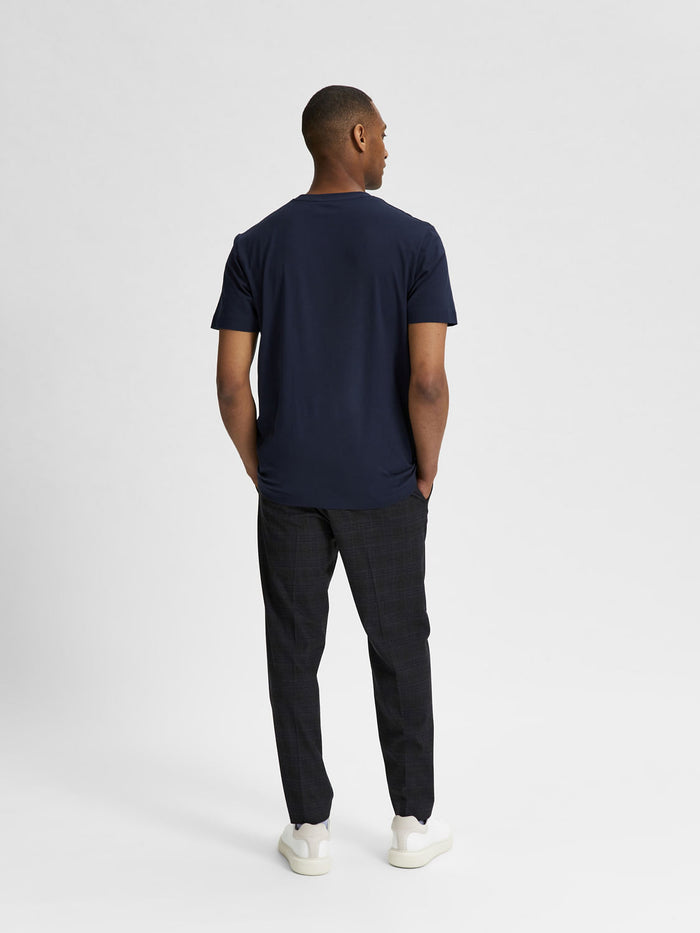 Blue Organic Cotton Crew Neck T-Shirt