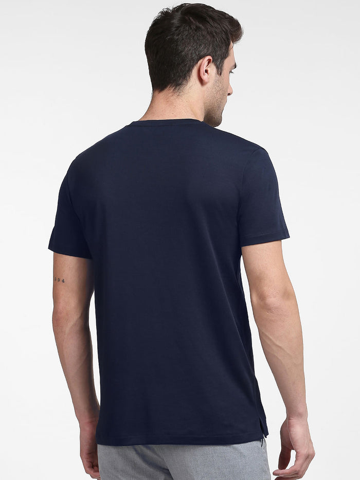 Blue Organic Cotton Crew Neck T-Shirt