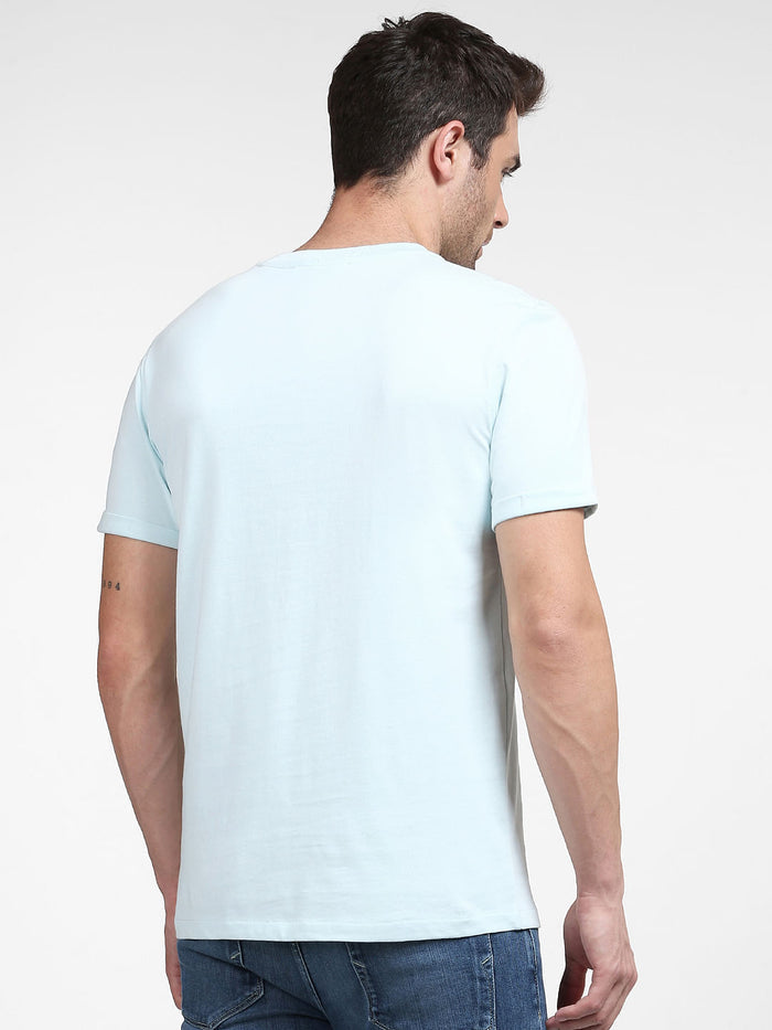 Blue Organic Cotton Crew Neck T-Shirt