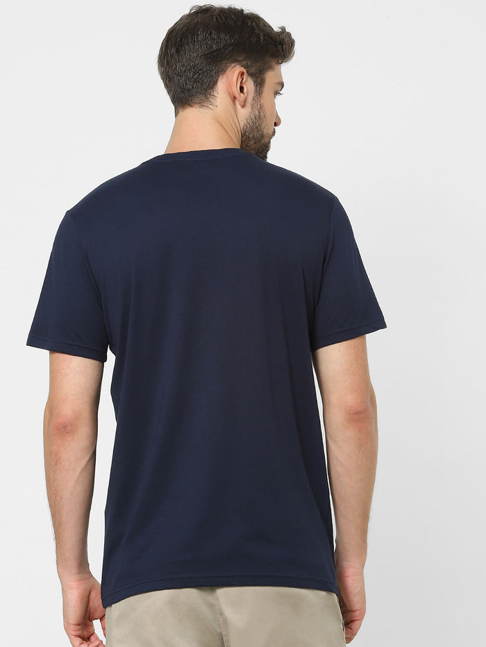 Blue Organic Cotton Crew Neck T-Shirt