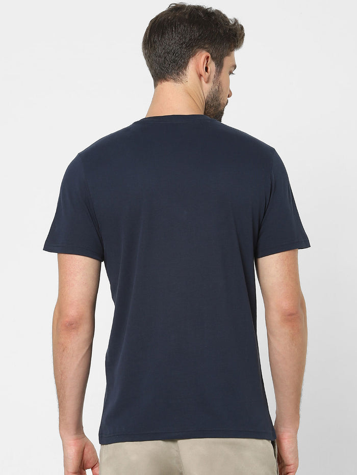 Blue Organic Cotton Crew Neck T-Shirt