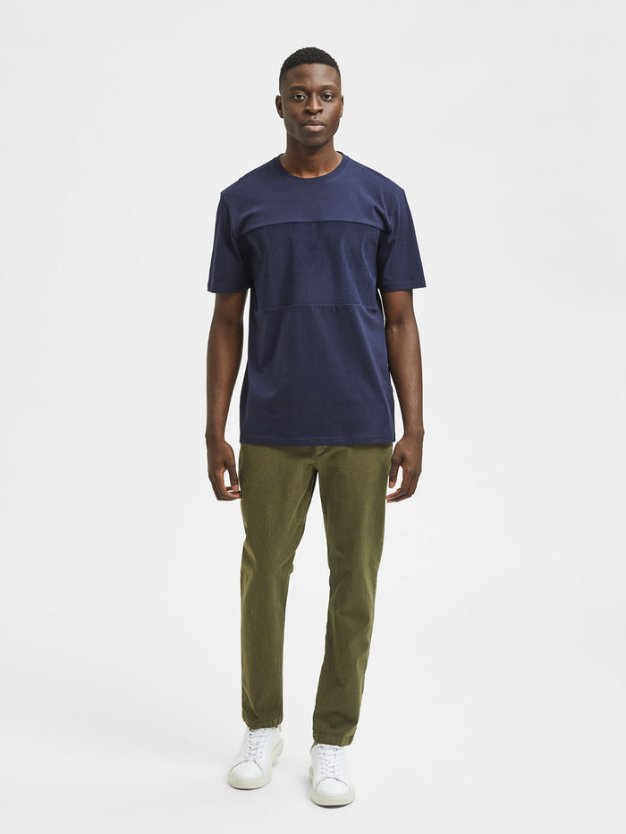 Blue Organic Cotton Crew Neck T-Shirt