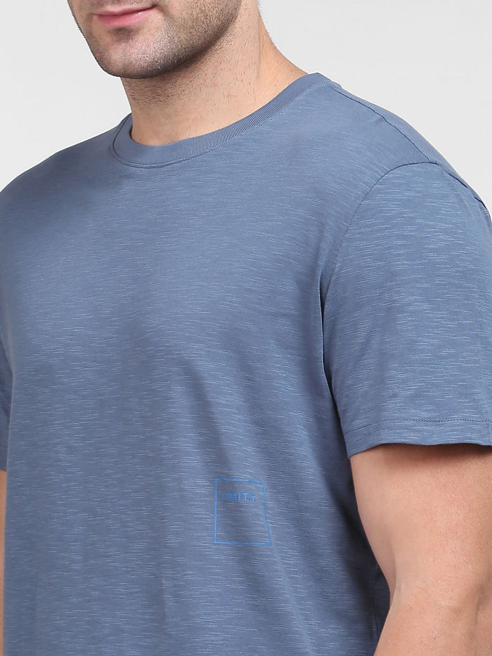 Blue Organic Cotton Crew Neck T-Shirt