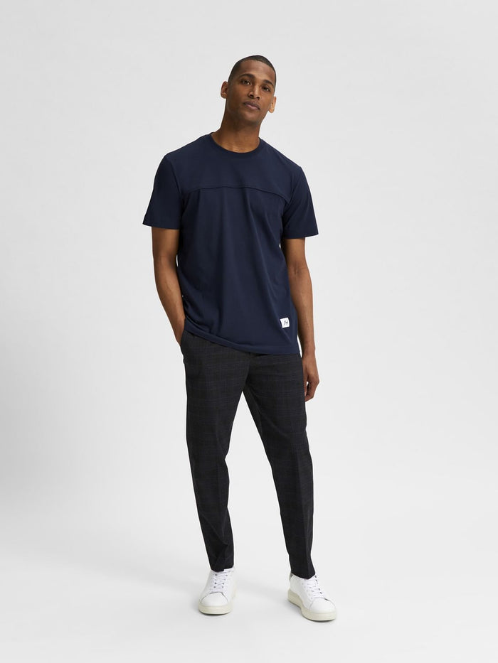 Blue Organic Cotton Crew Neck T-Shirt