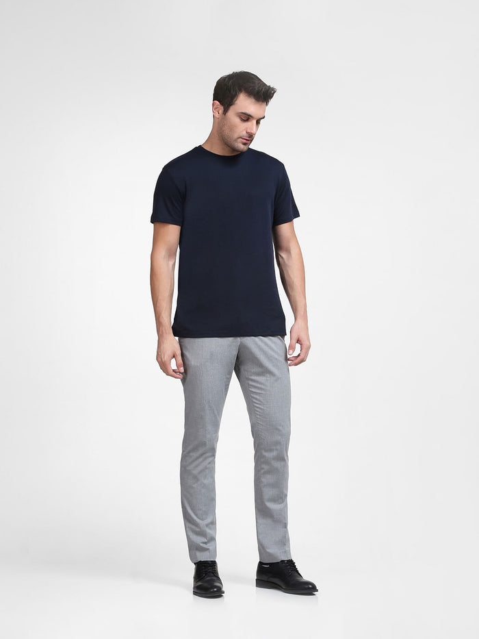 Blue Organic Cotton Crew Neck T-Shirt