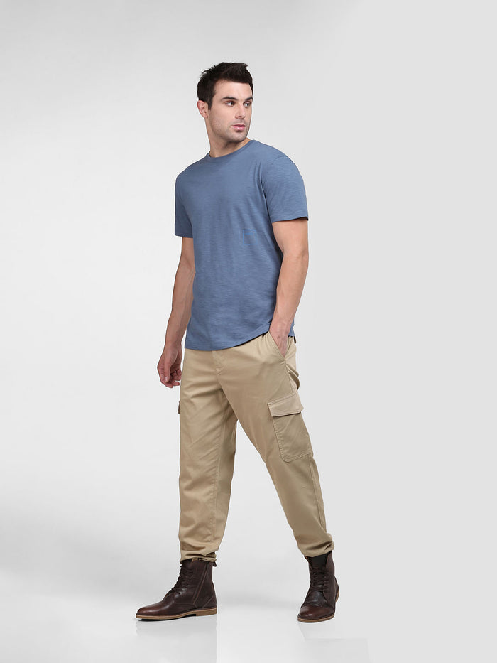 Blue Organic Cotton Crew Neck T-Shirt