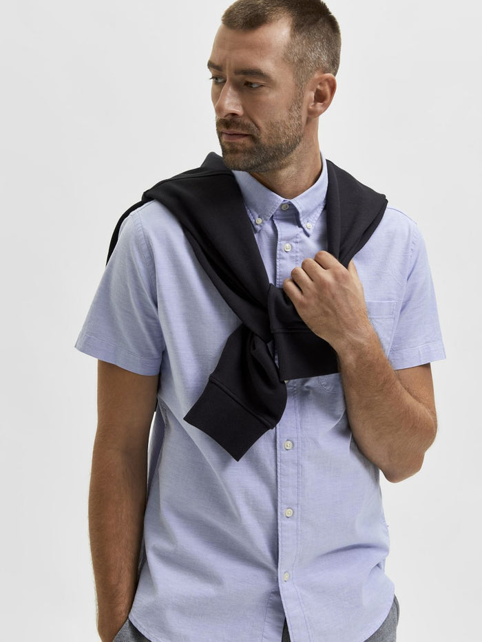 Blue Organic Cotton Half Sleeves Shirt