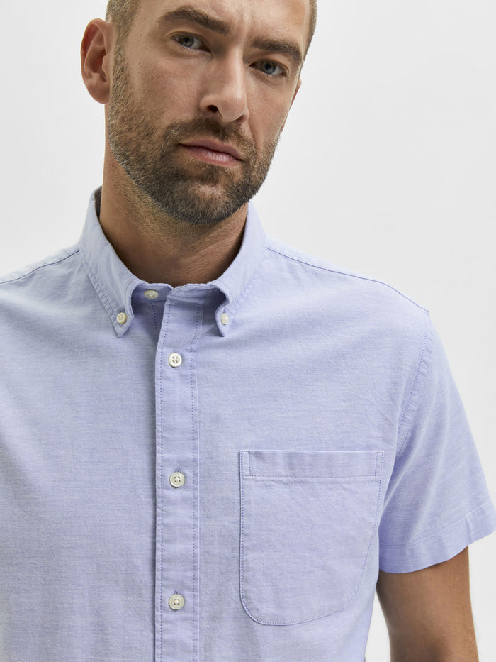Blue Organic Cotton Half Sleeves Shirt