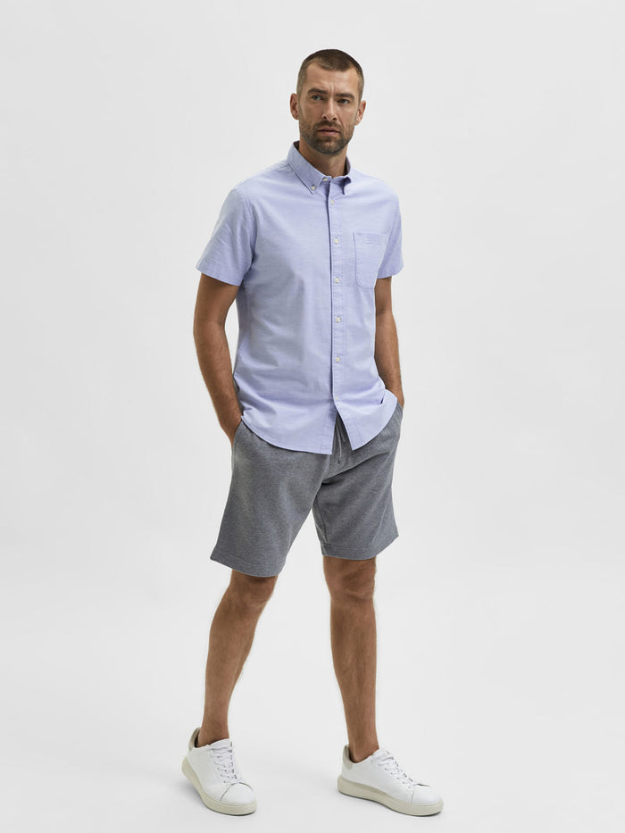 Blue Organic Cotton Half Sleeves Shirt