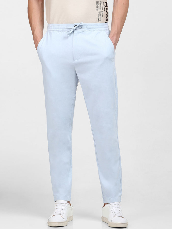 Blue Organic Cotton & Linen Pants