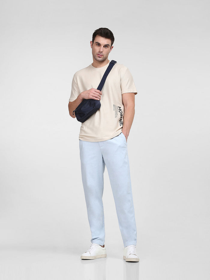 Blue Organic Cotton & Linen Pants