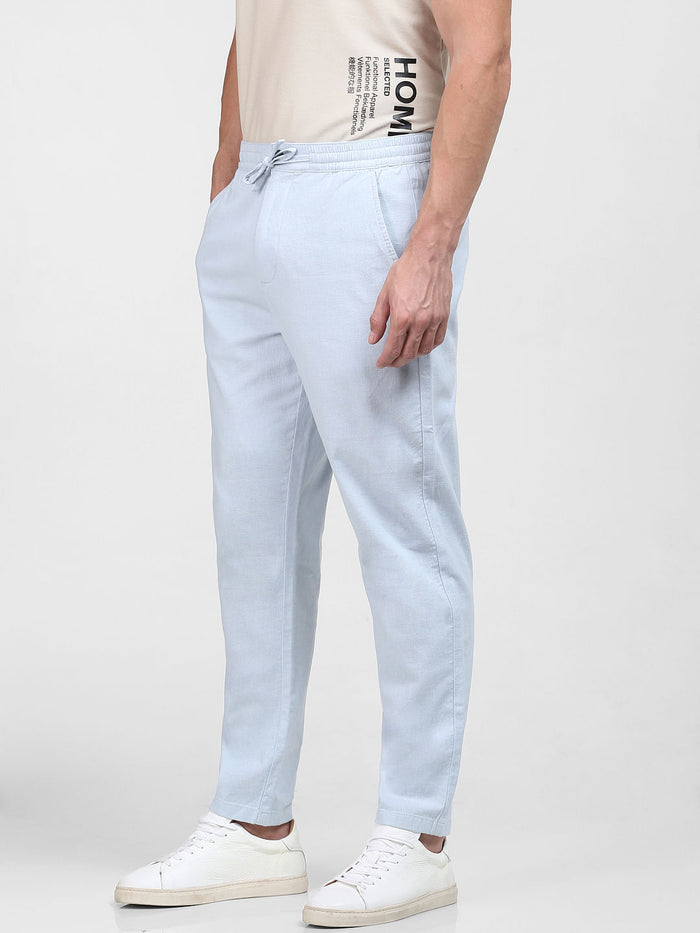 Blue Organic Cotton & Linen Pants