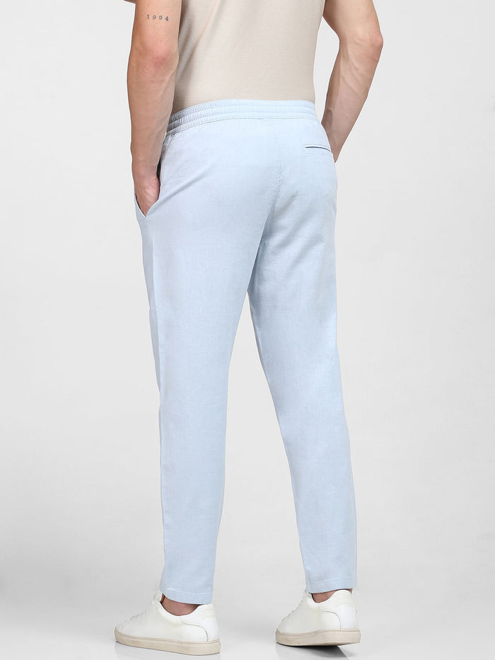 Blue Organic Cotton & Linen Pants